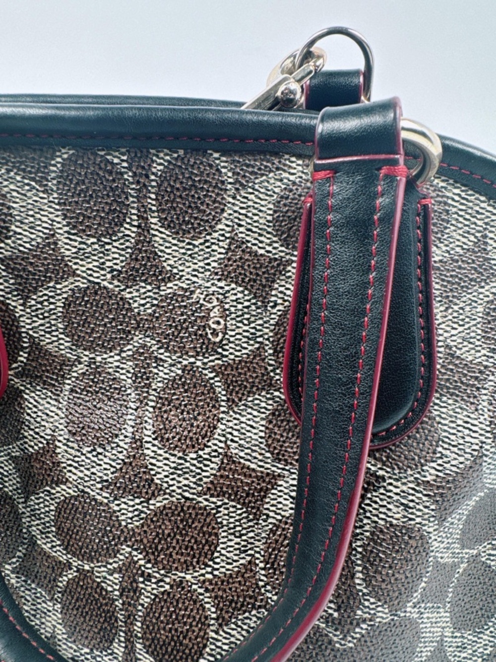 Coach Prince Street Turn lock Dome Crossbody Satchel Style Black/Brown/Red - Picture 12 of 16